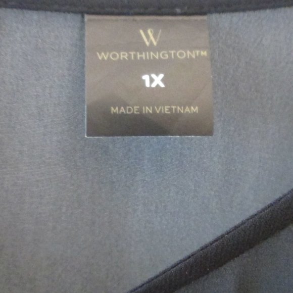 Worthington Women's Sheer Blk Short Sleeve Blouse Sz XL Beautiful Lace S… - Picture 3 of 8